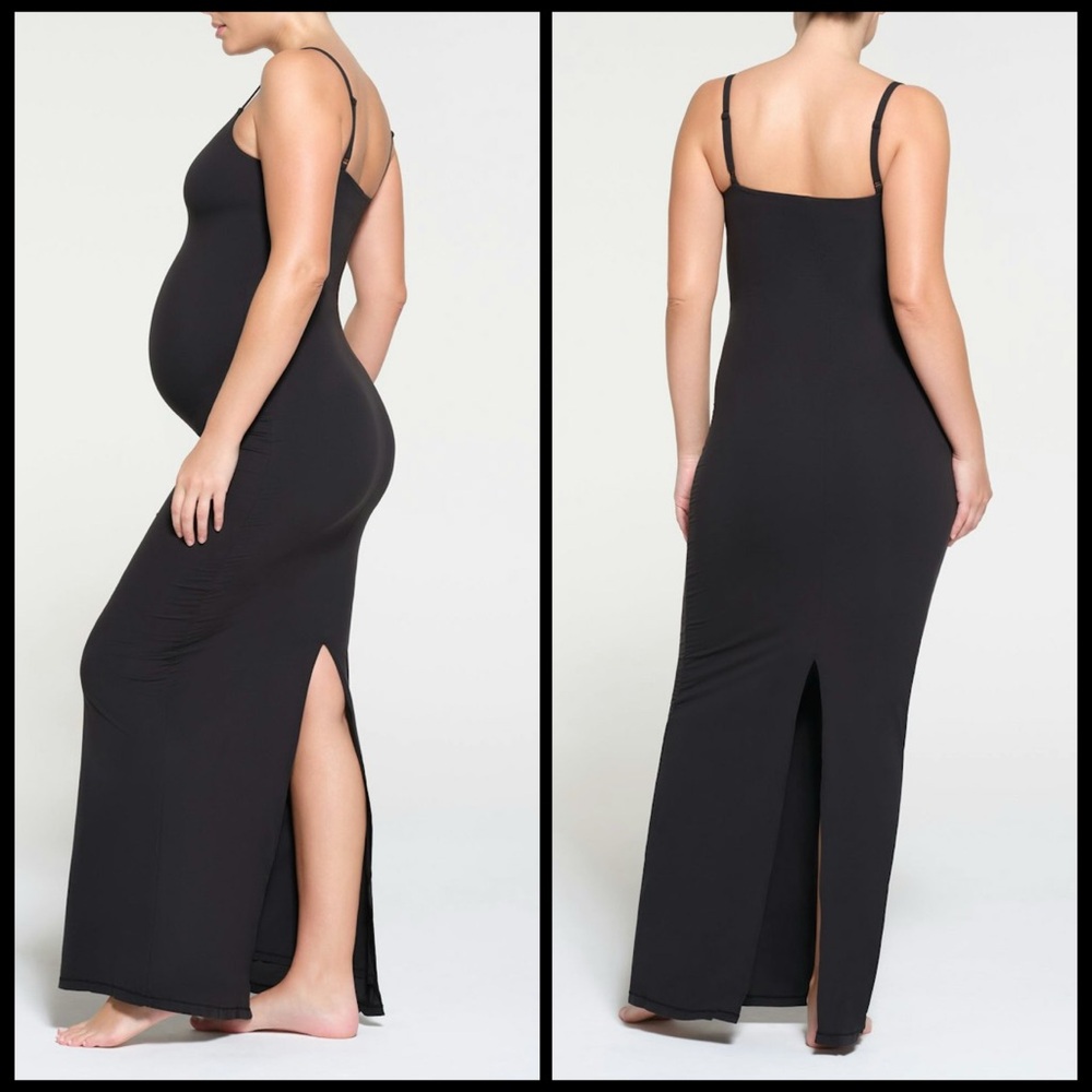 Skims Fits Everybody Maternity Slip Dress Onyx New